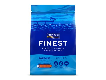 FISH4DOGS Granule malé pre dospelých psov Finest sardínka so sladkými zemiakmi 1,5kg, 1+