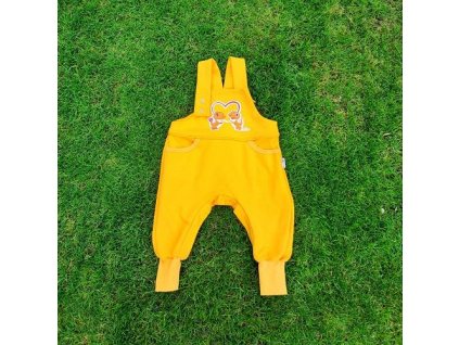 Rastúce tepláky na traky Baby Raptor Raptorkovia v srdiečku 80/86 Yellow