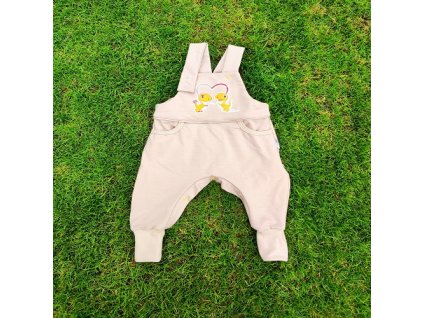 Rastúce tepláky na traky Baby Raptor Raptorkovia v srdiečku 68/74 Beige