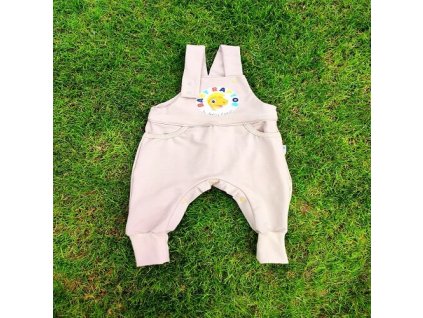 Rastúce tepláky na traky Baby Raptor Raptorkovia v srdiečku 74/80 Beige