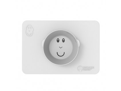 Matchstick Monkey protišmyková miska s podložkou  Cool Grey