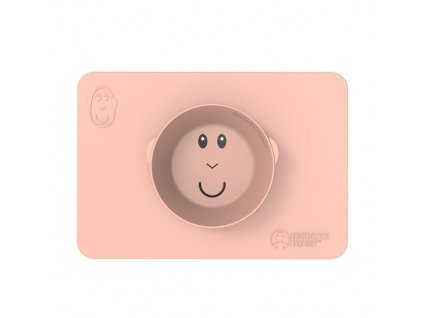 Matchstick Monkey protišmyková miska s podložkou  Dusty Pink