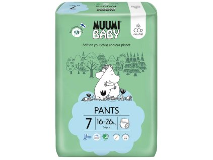 MUUMI Baby Pants 7 XL 16-26 kg (34 ks), nohavičkové eko plienky