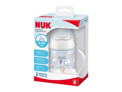 NUK FC fľaštička na učenie s kontrolou teploty 150 ml biela