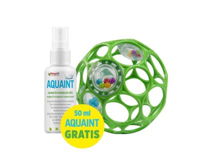 OBALL Hračka Oball RATTLE 10 cm 0m+ seafoam + 50 ml Aquaint