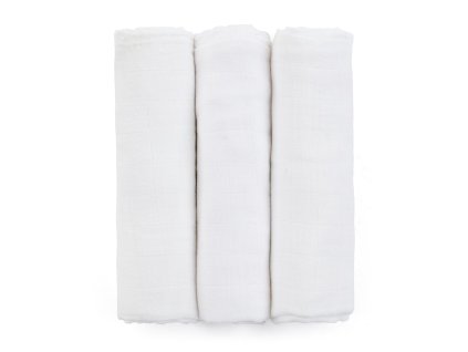 PETITE&MARS Sada plienok bambusová mušelínová 3ks Moussy Total White, 68 x 68 cm