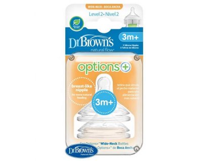 Dr. Brown’s náhr.cumlíky na flašky Options+ Wide Neck stupeň 2