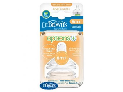 Dr. Brown's náhr.cumlíky na flašky Options+ Wide Neck stupeň 3