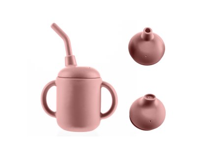 Silikónový pohárik 2v1, Old Pink