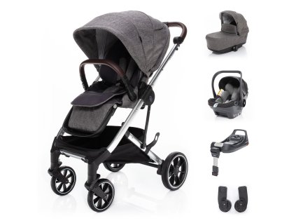 Set kočík Quest+ korba+ adaptéry+ autosedačka+ báza, Tornado Grey/Silver