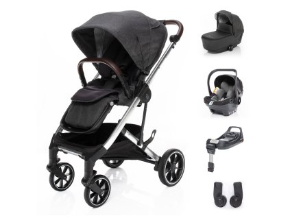 Set kočík Quest+ korba+ adaptéry+ autosedačka+ báza, Vulcan Black/Silver