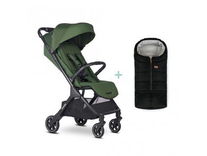 EASYWALKER Kočík športový Jackey2 Deep Green + PETITE&MARS fusak Jibot