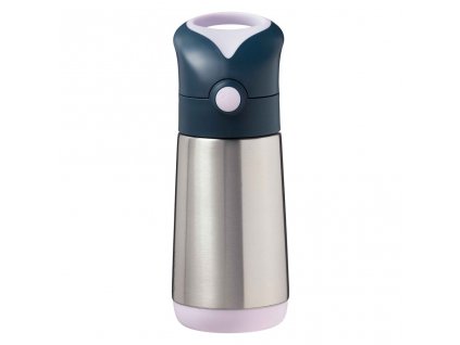 Termoska na pitie so slamkou 350 ml - indigová/ružová