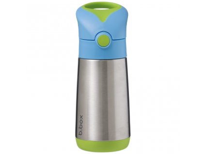 Termoska na pitie so slamkou 350 ml - modrá