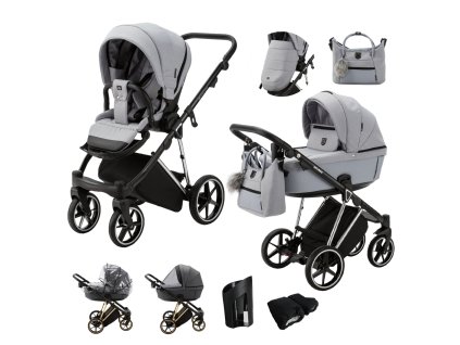 ADAMEX Kočík kombinovaný Belissa Special Edition Grey/Silver