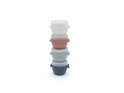 Tégliky na potraviny Snap&Go 118 ml - 4ks - béžové/ sivé