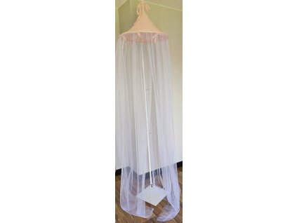 EKO Baldachýn nad postieľku mušelín + tyl Powder Rose 240x300 cm