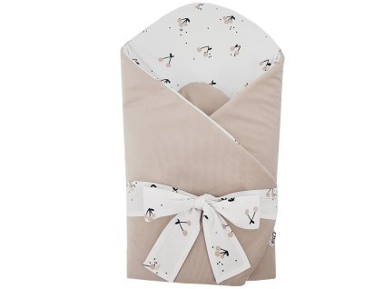 EKO Zavinovačka bavlnená s velvet a kokosovým vnútrom mašľa Cherry 75x75cm