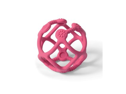 BABYONO Hryzačka silikónová Ortho loptička ružová 0m+
