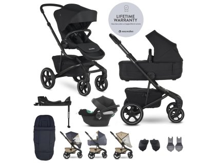 EASYWALKER SET Kočík 4v1 Jimmey Pepper Black XXL RWS + CYBEX Aton B2 i-Size + základňa