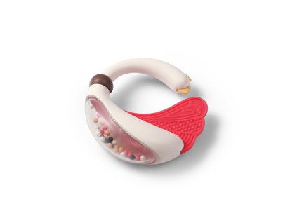 BABYONO Hrkálka s hryzačkou 3m+ Swan