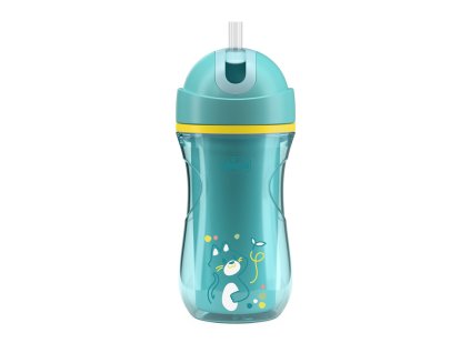 CHICCO Hrnček Sport so slamkou teal, 14m+