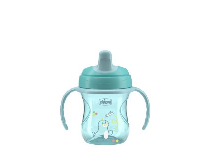 CHICCO Hrnček Training s držadlami teal, 6m+