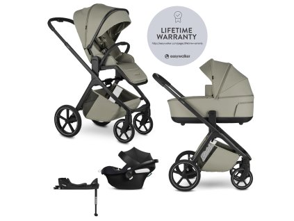 EASYWALKER Kočík kombinovaný Zoey Sage Green + CBX By CYBEX Aton B2 i-Size + základňa