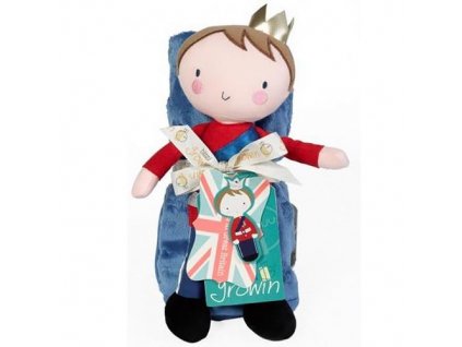 Bizzi Growin dětská deka s hračkou Prince Minky modrá