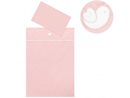 Babyrenka povlečení do postýlky dvoudílný set, 40 x 60, 90x130 cm, Bird pink