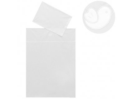 Babyrenka povlečení do postýlky dvoudílný set, 40 x 60, 90x130 cm, Bird bílá