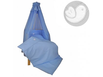 Babyrenka povlečení do postýlky čtyřdílná sada 40x60, 90x130 cm Bird sky blue 4D3MVU221320