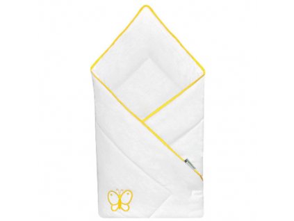Babyrenka zavinovačka 80x80 Uni bílá výšivka yellow