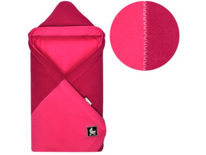 Babyrenka zavinovačka s kapucí Color fleece fuksia