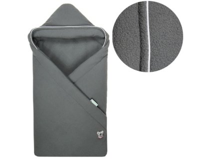 Babyrenka zavinovačka 85x85 s kapucí Fleece šedá