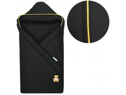 Babyrenka zavinovačka 85x85 s kapucí Fleece černá