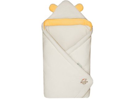 Babyrenka zavinovačka 85 x 85 s kapucí Uši natur orange