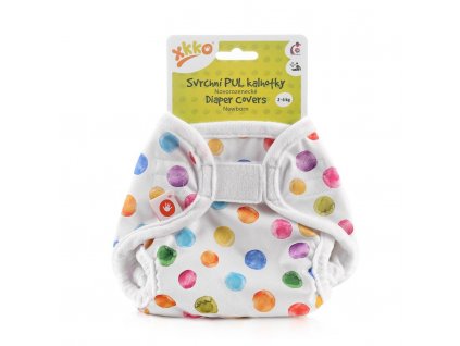 svrchni pul kalhotky xkko newborn watercolour polka dots c58