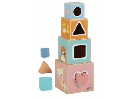 Dřevěné vkládačky kostky 4 ks E01.068.1.1