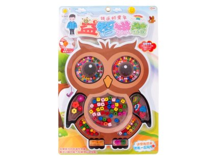 Sada dřevěných korálků MEGA CREATIVE Owl 456248