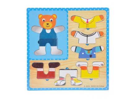 Dětská hračka dřevěná oblečená Teddy Bear Mega Creative 462775