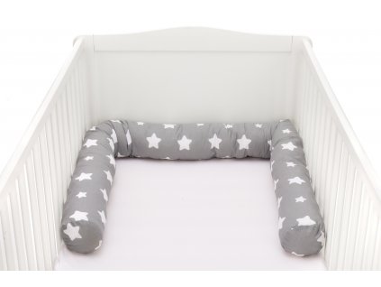 Fillikid Mantinel válec do postýlky Jersey stars grey 190 cm - babystar.cz