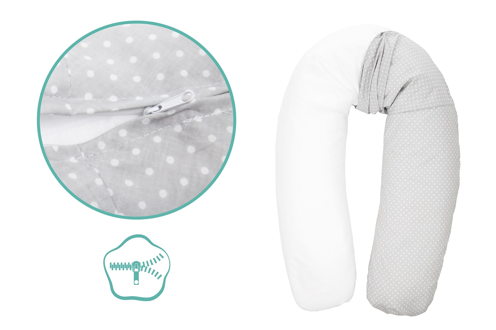Fillikid Kojící polštář dots grey 190 cm