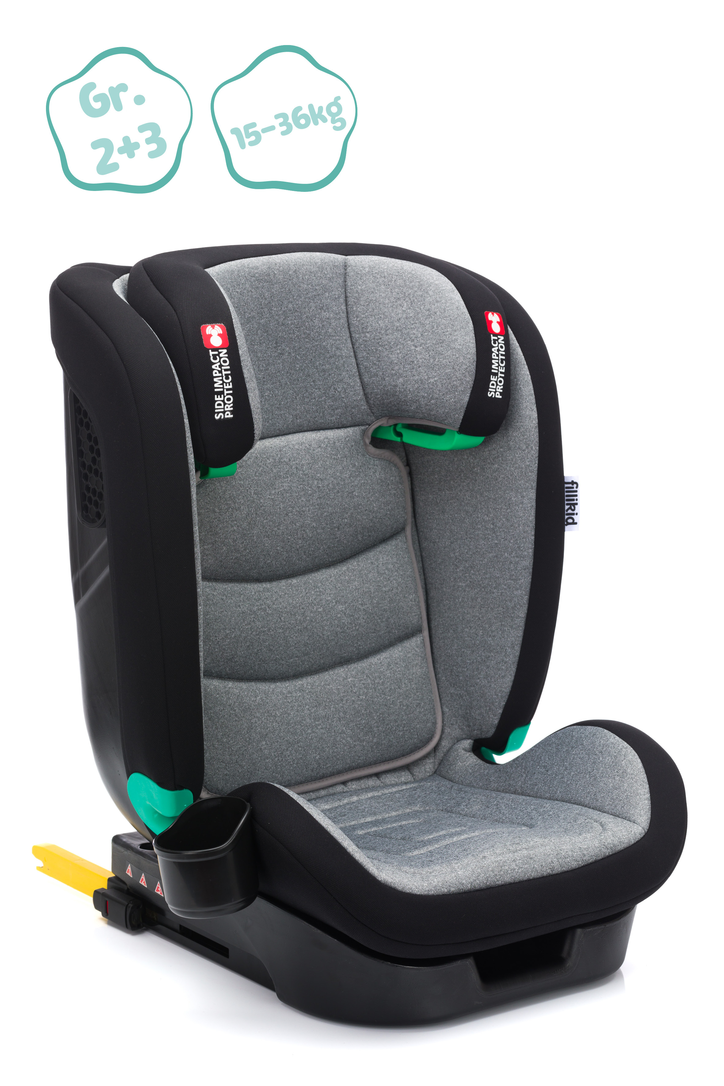 Fillikid Autosedačka Eli Pro Isofix i-size 100-150 cm grey