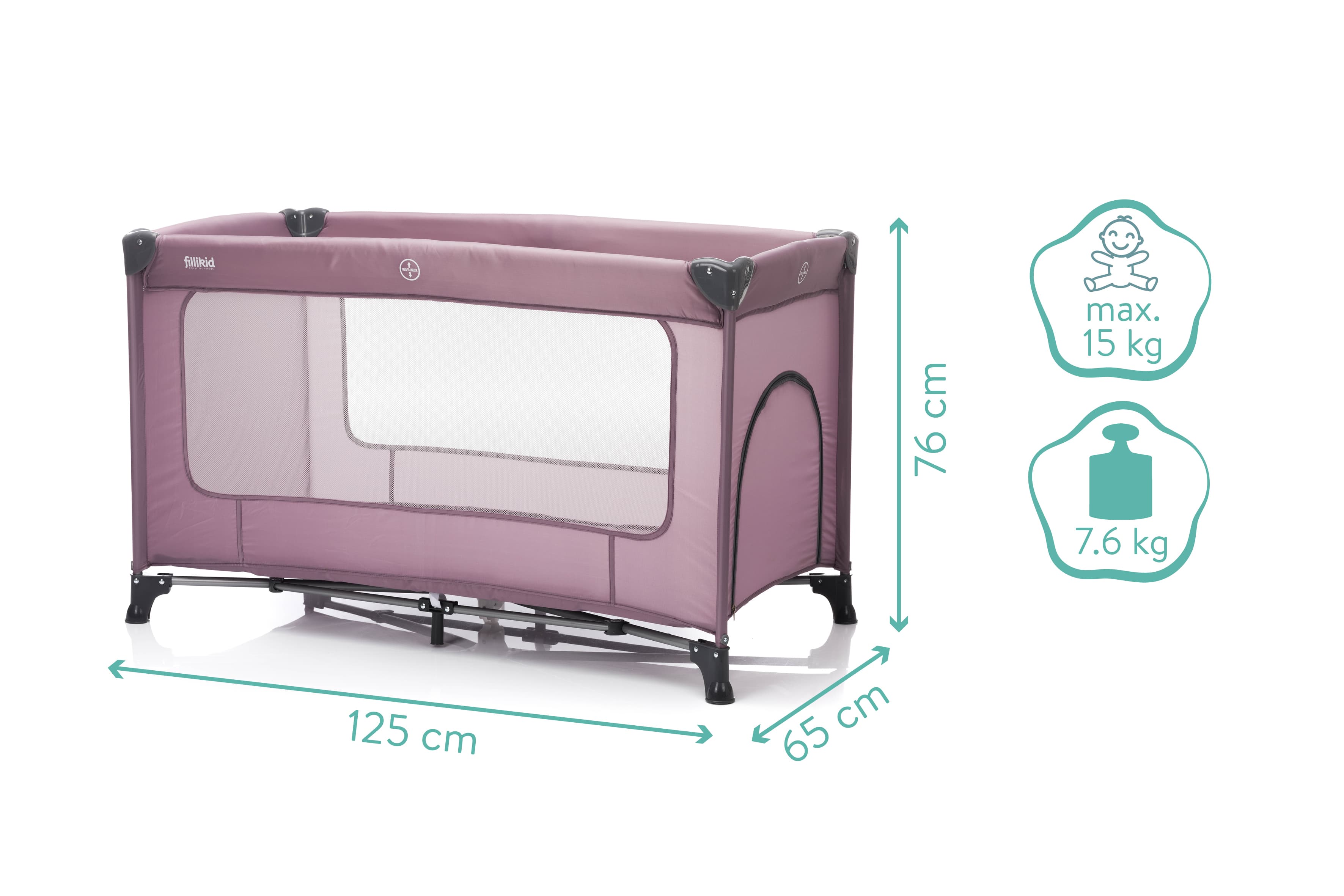 Fillikid Cestovní postýlka Nizza raspberry
