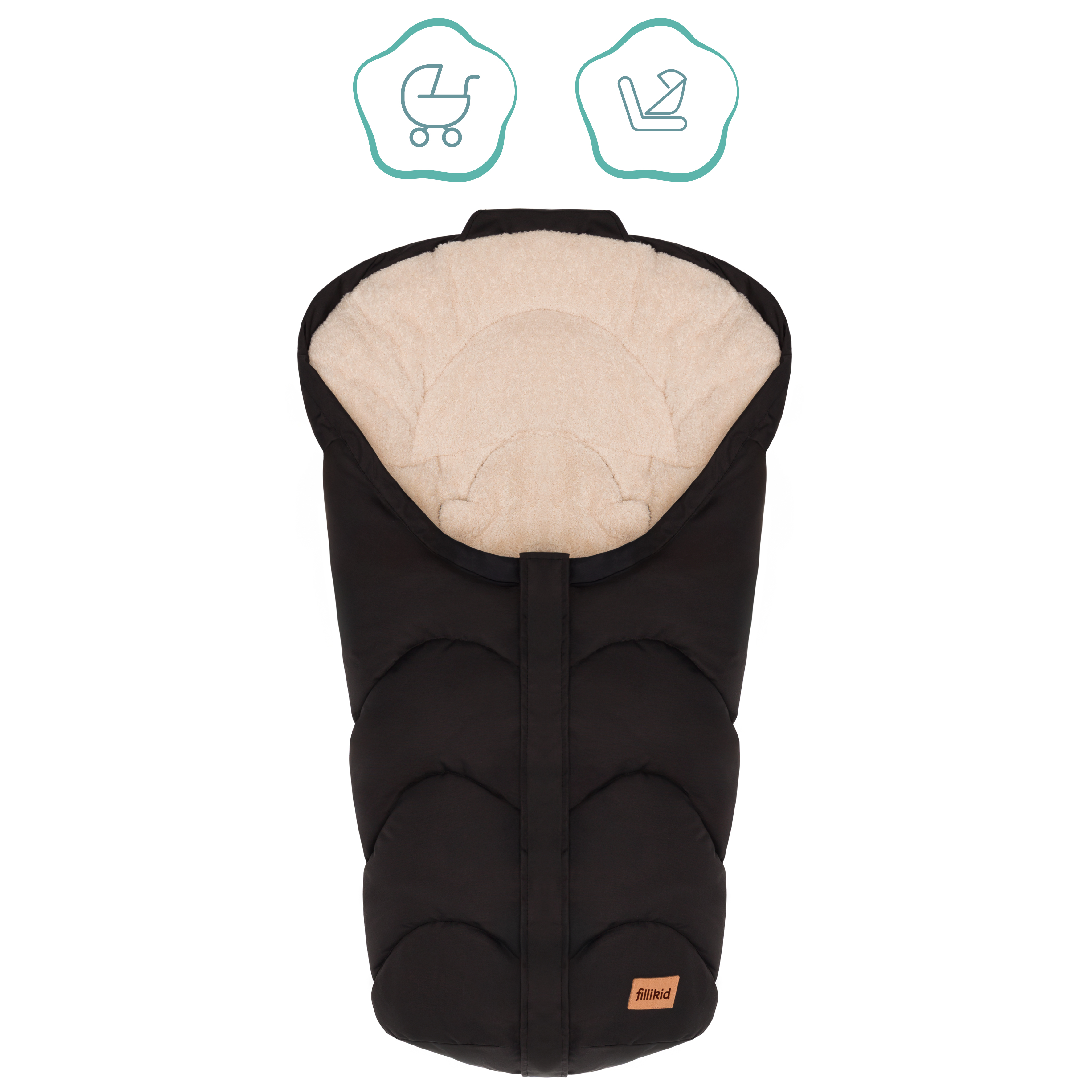 Fillikid Fusak zimní Torre Gr.0 black, teddy plush