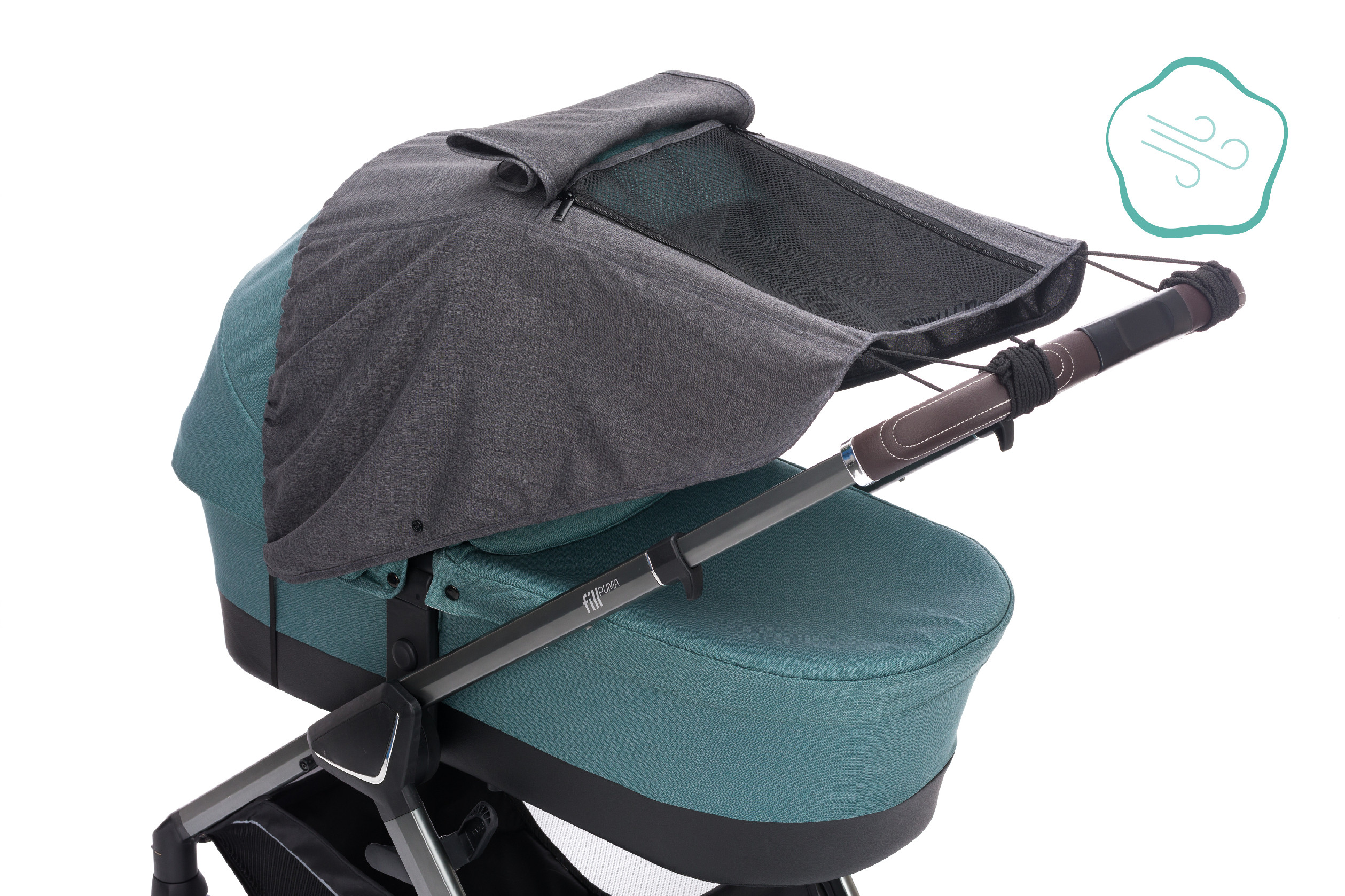 Fillikid Sluneční clona na kočárek Deluxe grey melange