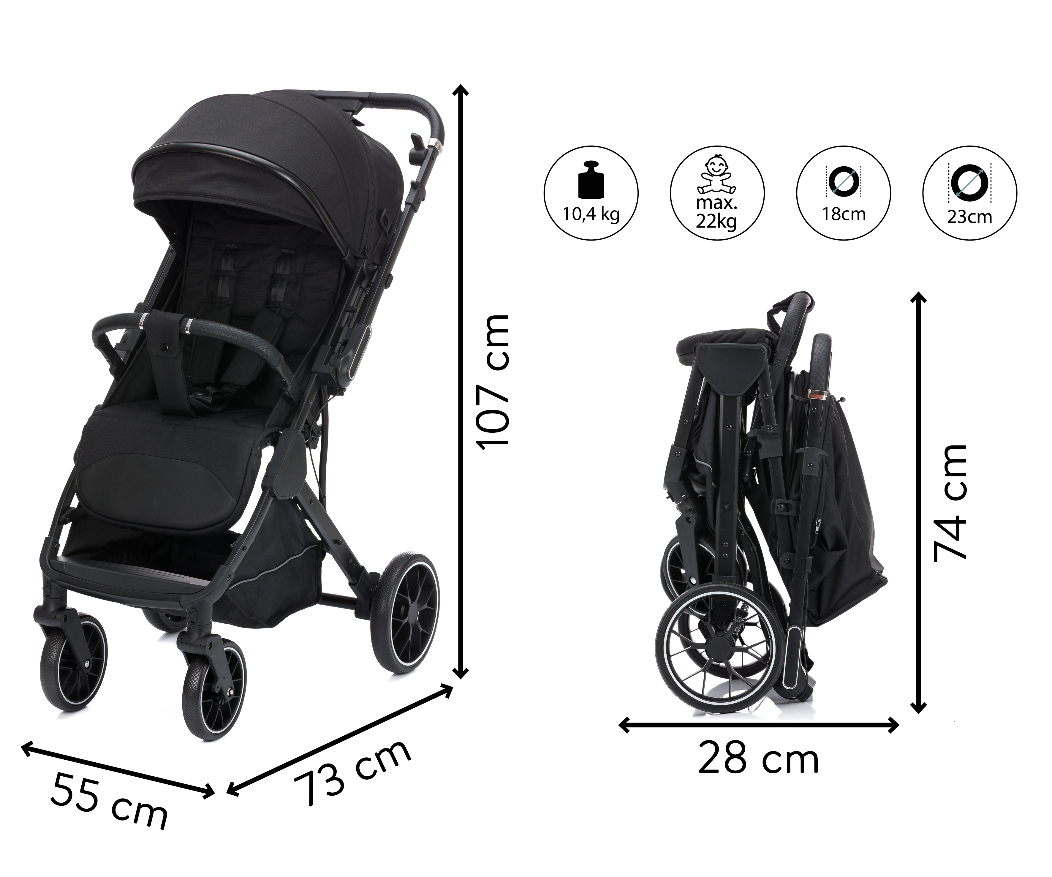Fillikid Sportovní kočárek Axis black