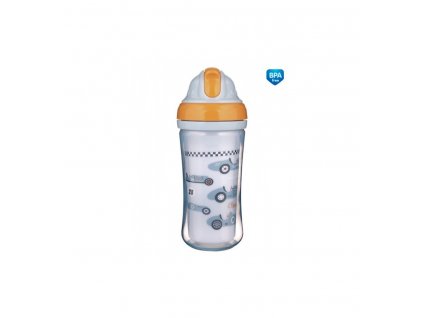 Canpol babies Športová fľaša s dvojitou stenou a silikónovou slamkou Racing 260 ml 12m+