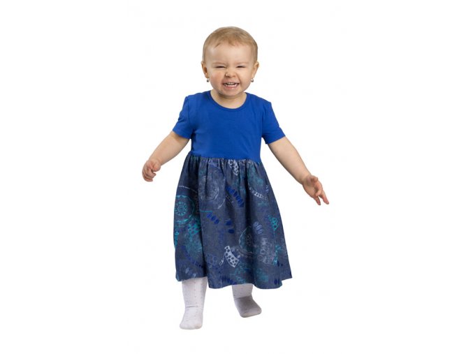 Dětské šaty Rialto UNNA - modrá výšivka 0406